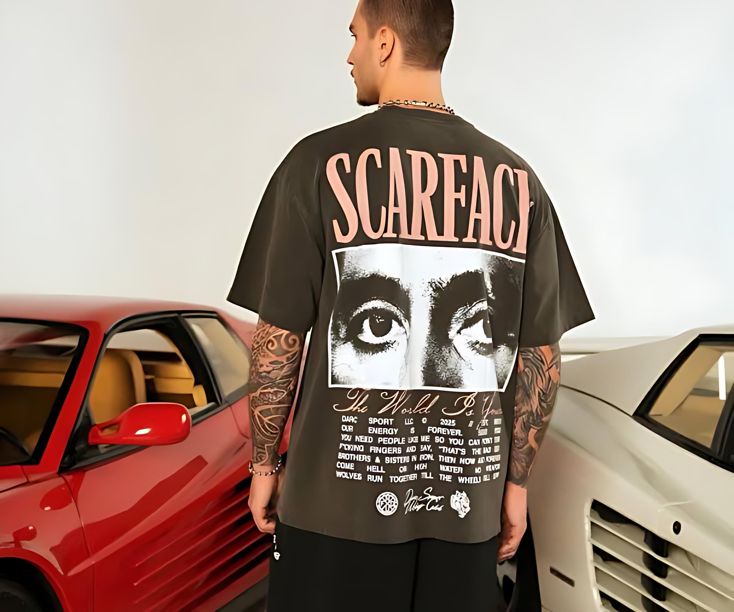 CAMISETA OVERSIZED -  THE EYES CHICO CHARCOAL